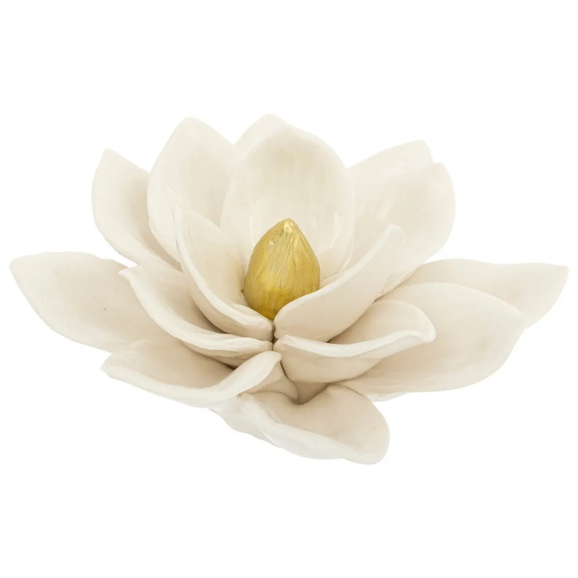 Flor branca decorativa em cerâmica