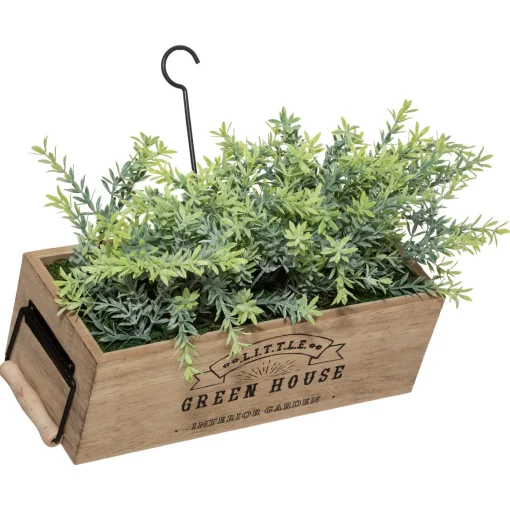 Floreira com plantas artificiais