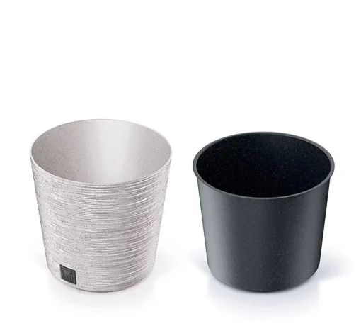 Floreira FURU eco wood branca 25cm