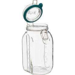 Frasco de vidro com tampa hermética 2l
