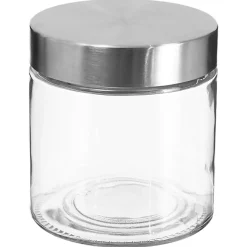 Frasco de vidro com tampa em inox 750ml