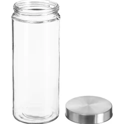 Frasco de vidro com tampa em inox 2l