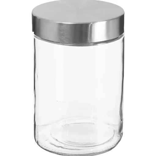 Frasco de vidro com tampa em inox 1,2l