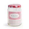Frasco de vidro com tampa decorada 450ml