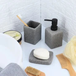 Frasco doseador cinza efeito pedra