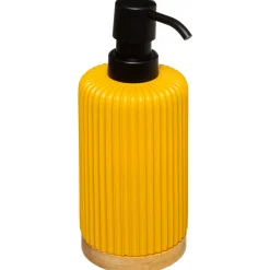 Frasco doseador NATUREO amarelo com base em bambu