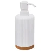 Frasco doseador NATUREO branco com base em bambu