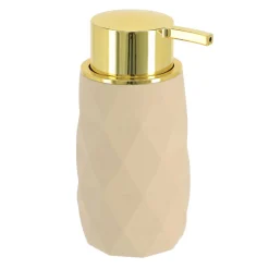 Frasco doseador wc ESTRIADO bege e dourado