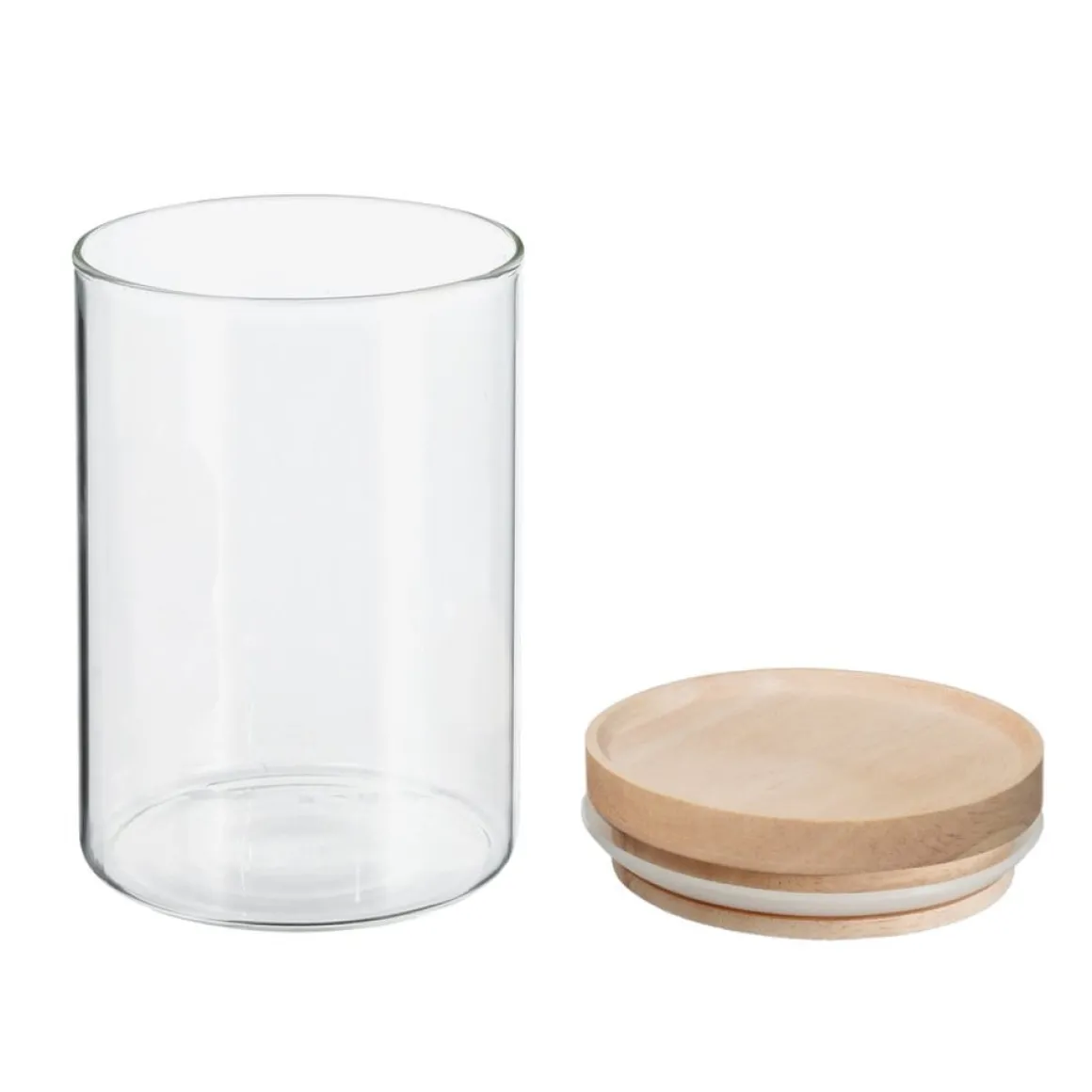 Frasco em vidro hermética com tampa de madeira 0,6l