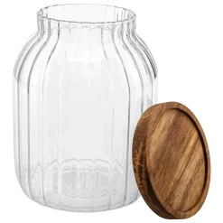 Frasco HARMONY com tampa madeira acácia 2l