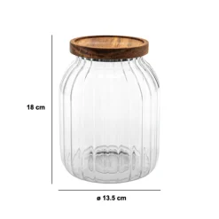 Frasco HARMONY com tampa madeira acácia 2l