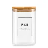 Frasco Para Arroz Com Tampa Em Bambu 1,2l