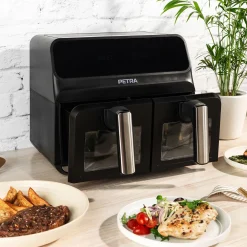 Fritadeira air fryer Petra preta com janela de vidro 7,6l