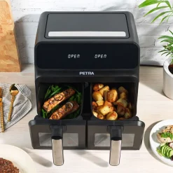 Fritadeira air fryer Petra preta com janela de vidro 7,6l