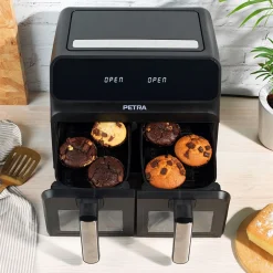 Fritadeira air fryer Petra preta com janela de vidro 7,6l