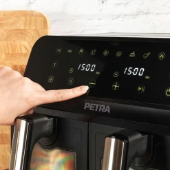 Fritadeira air fryer Petra preta com janela de vidro 7,6l