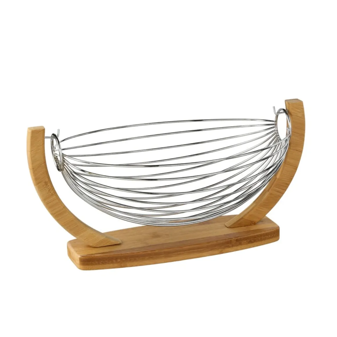 Fruteira com baloiço em bambu e metal