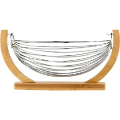 Fruteira com baloiço em bambu e metal