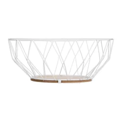 Fruteira em metal branco
