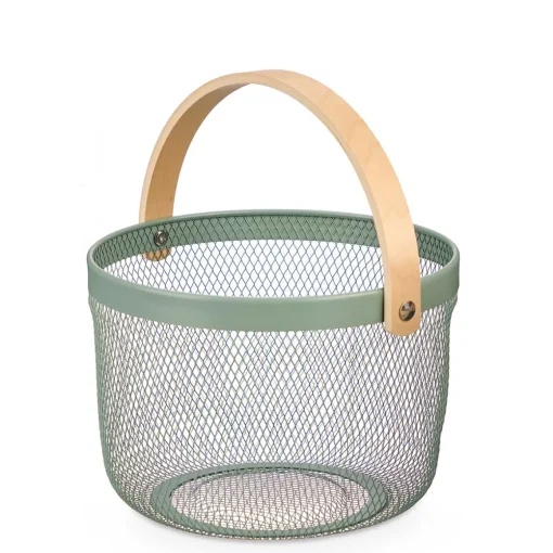 Fruteira verde em metal 25,5cm