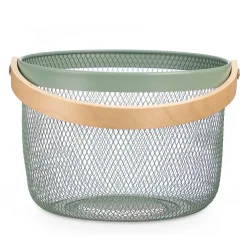 Fruteira verde em metal 25,5cm