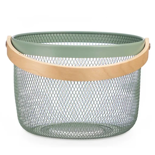 Fruteira verde em metal 25,5cm