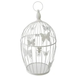 Gaiola branca em metal 39,5x24cm