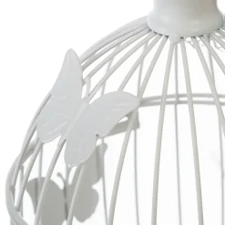Gaiola branca em metal 39,5x24cm