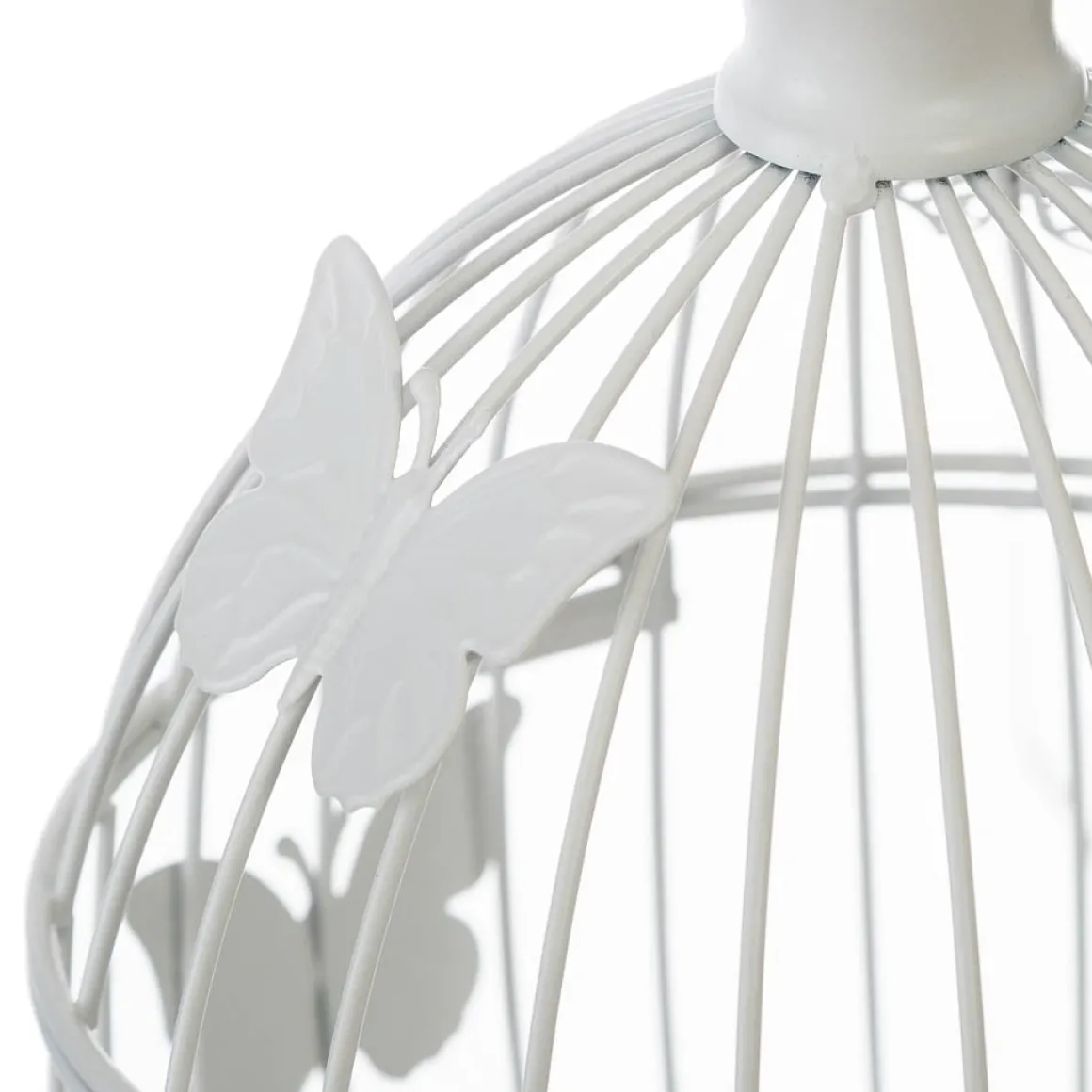 Gaiola branca em metal 39,5x24cm