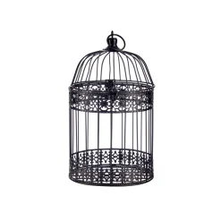 Gaiola decorativa redonda preta 36cm