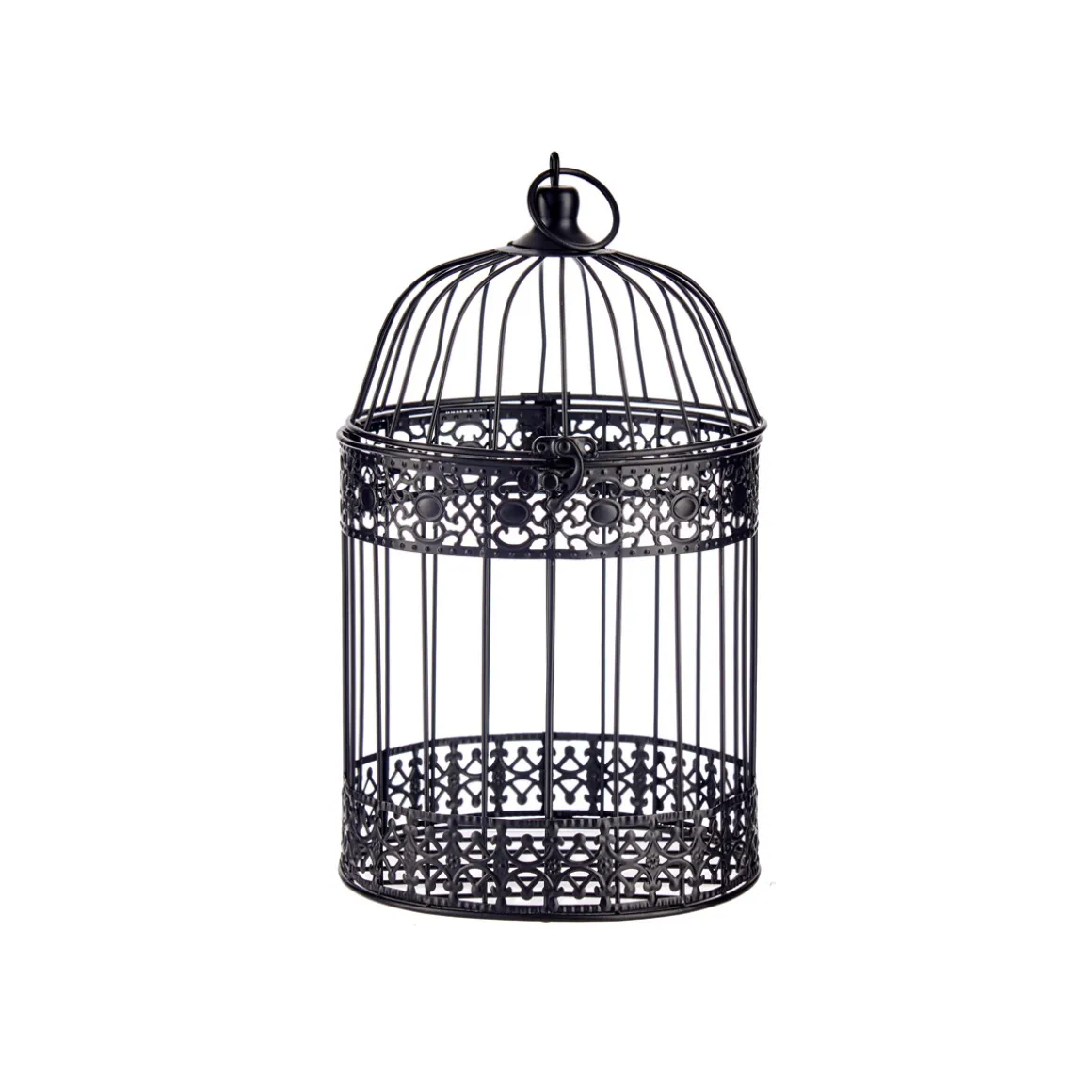 Gaiola decorativa redonda preta 36cm