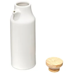 Galheteiro em cerâmica com tampa bambu