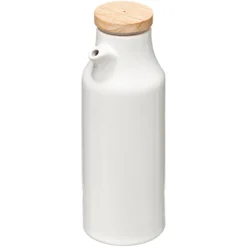 Galheteiro em cerâmica com tampa bambu