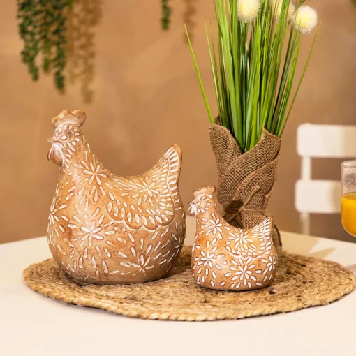 Galinha decorativo LINDO bege 10,5cm
