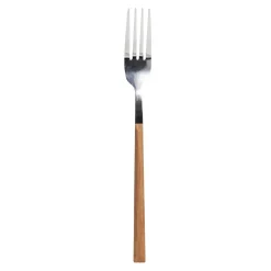Garfo de mesa LUNE em inox com cabo castanho