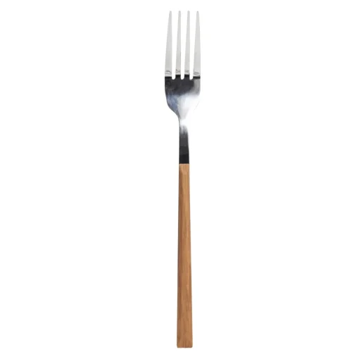 Garfo de mesa LUNE em inox com cabo castanho