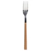 Garfo de sobremesa em inox com cabo castanho