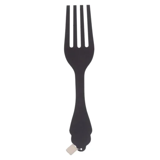 Garfo decorativo preto para parede em mdf 78,5cm