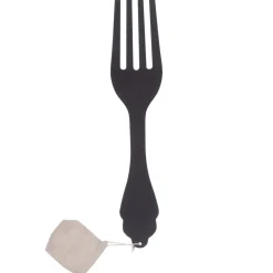 Garfo decorativo preto para parede em mdf 38cm