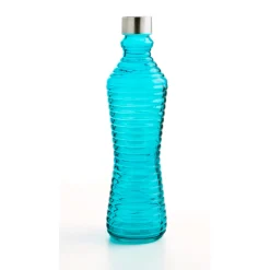 Garrafa de vidro com tampa em metal 1l