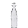 Garrafa de vidro riscas verticais 1l