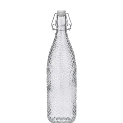 Garrafa de vidro riscas verticais 1l