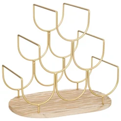 Garrafeira dourada em metal para 6 garrafas DOLCE RIVIERA