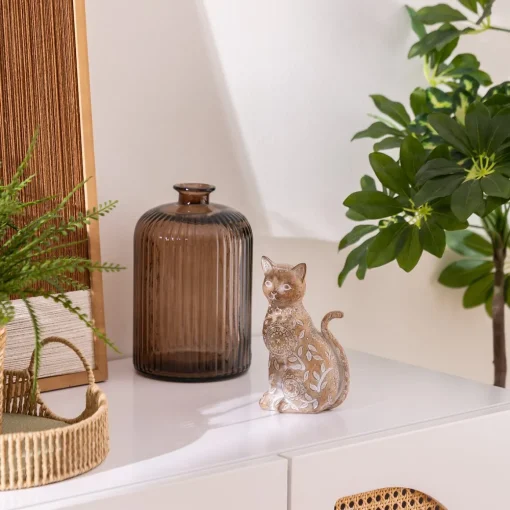Gato decorativo LINDO bege 18,5cm