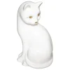 Gato decorativo mya branco em cerâmica