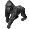 Gorila decorativo em poliresina preto