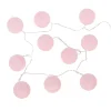 Grinalda com 10 bolas de led rosa