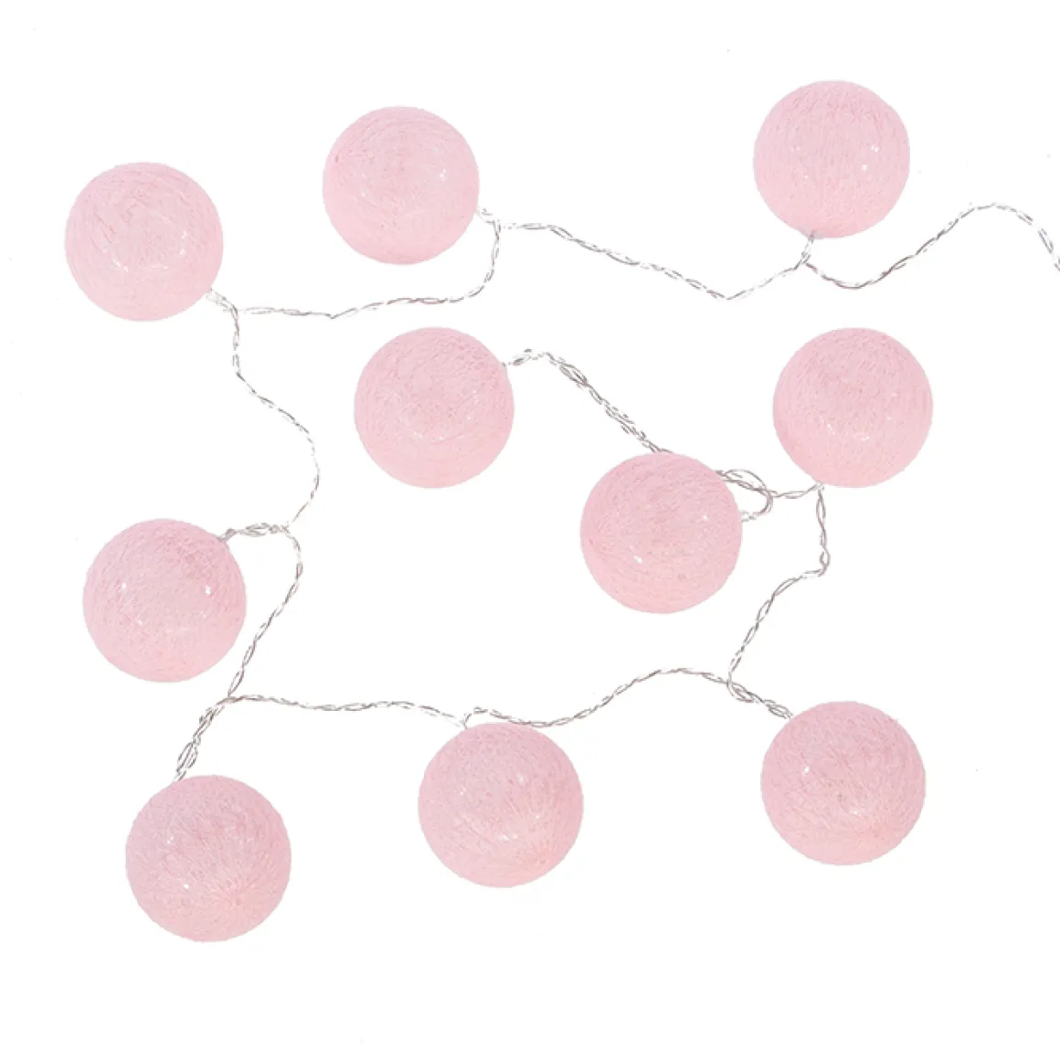 Grinalda com 10 bolas de led rosa