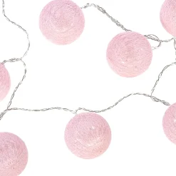 Grinalda com 10 bolas de led rosa