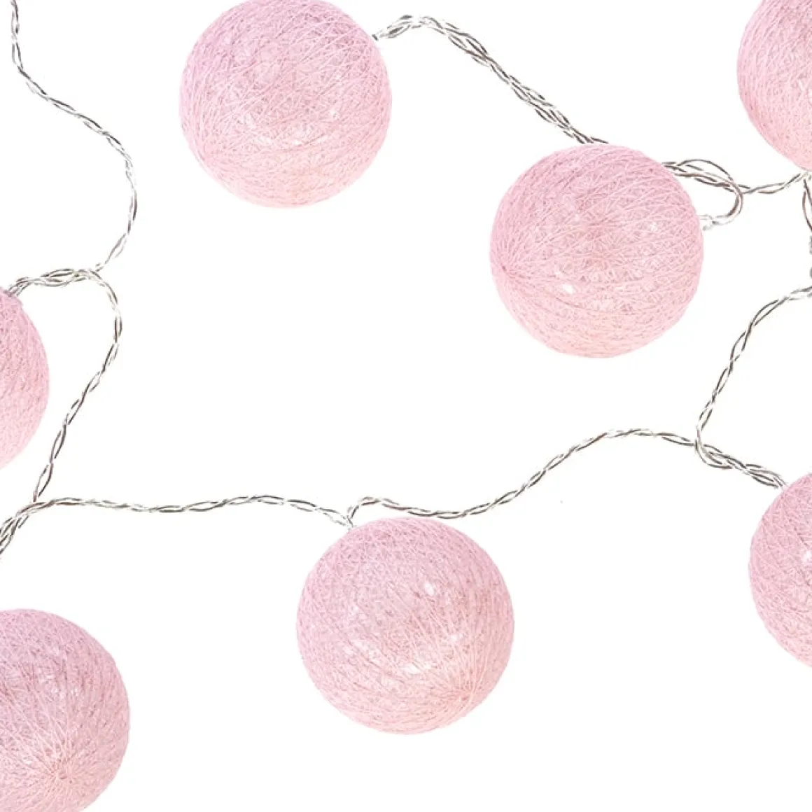 Grinalda com 10 bolas de led rosa